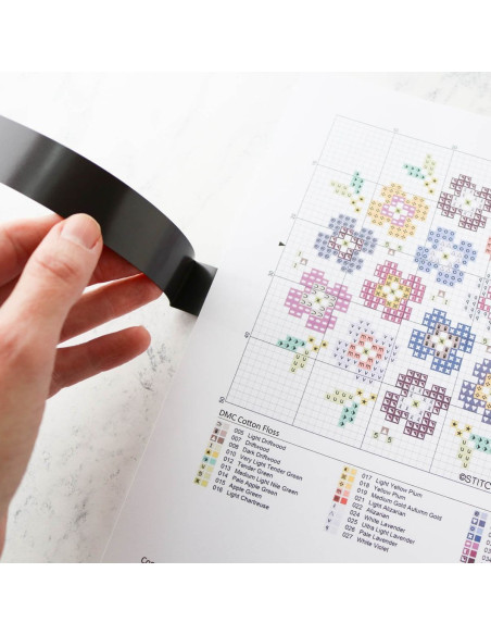 Magnetic line markers for cross-stitch embroidery