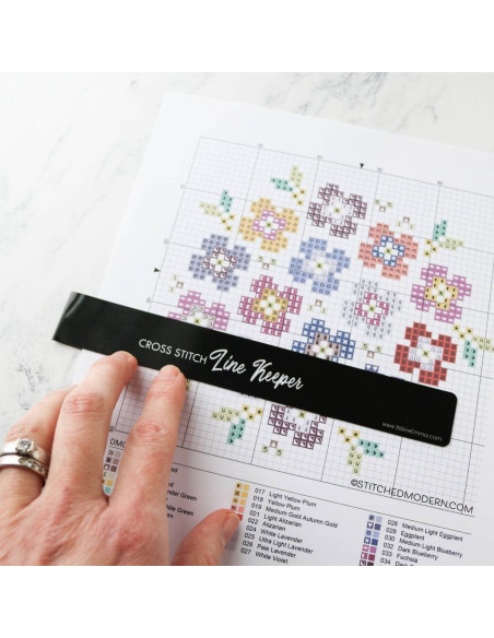 Magnetic line markers for cross-stitch embroidery