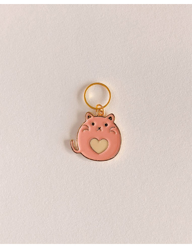 Set of 4 stitch marker rings - Heart Cats