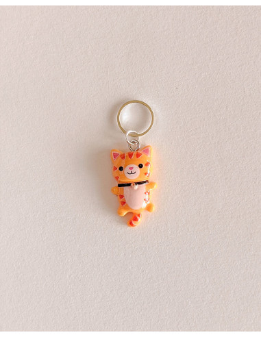 Set of 5 stitch marker rings - Small cats