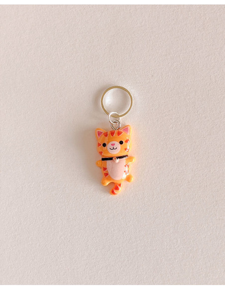 Set of 5 stitch marker rings - Small cats