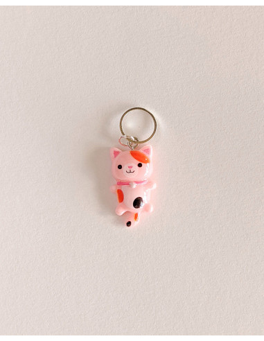 Set of 5 stitch marker rings - Small cats