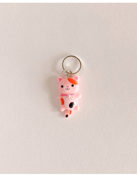 Set of 5 stitch marker rings - Small cats