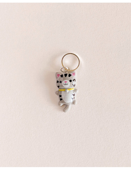 Set of 5 stitch marker rings - Small cats