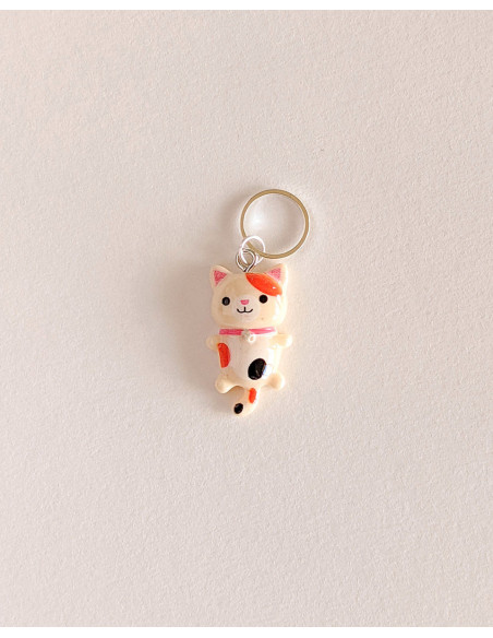 Set of 5 stitch marker rings - Small cats