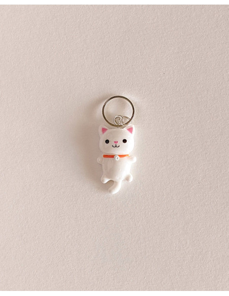 Set of 5 stitch marker rings - Small cats