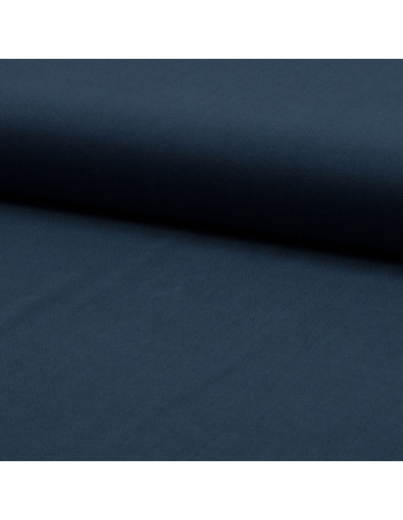 Dark denim blue viscose twill fabric