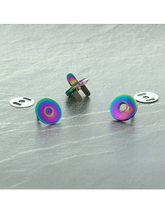 Pack of 2 magnetic clasps 18 mm - Rainbow