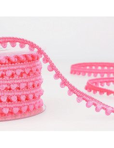 Mini pompom trim - Bright pink