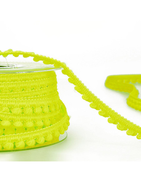 Mini pompom trim - Neon yellow