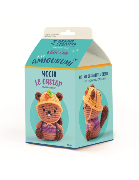 Amigurumi crochet kit - Mochi the beaver