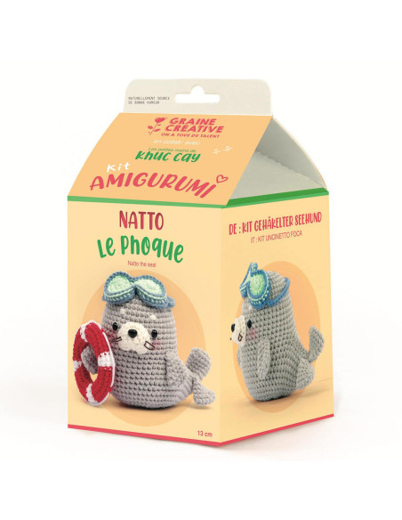 Amigurumi crochet kit - Natto the seal