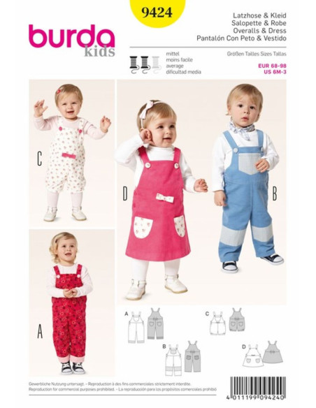 Overall and dress pattern - Burda 9424