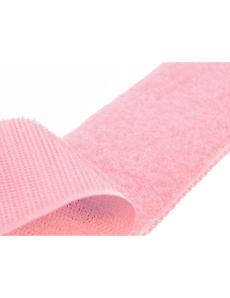 Light pink sew-on hook and loop tape, 20 mm wide, sold by the meter