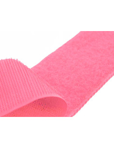 Fuchsia sew-on hook and loop tape, 20 mm wide, sold by the meter