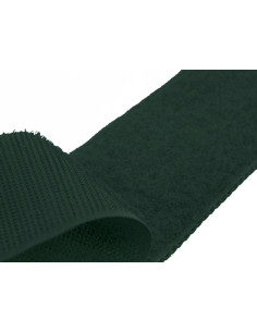 Bottle green sew-on hook and loop tape, 20 mm wide, sold by the meter