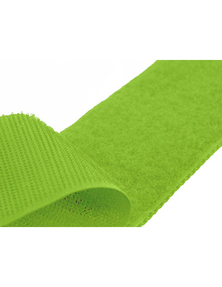 Anise green sew-on hook and loop tape, 20 mm wide, sold by the meter