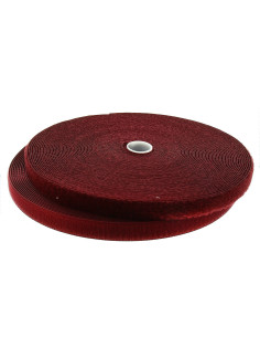 Bordeaux sew-on hook and loop tape, 20 mm wide, 25-meter roll