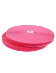Fuchsia sew-on hook and loop tape, 20 mm wide, 25-meter roll