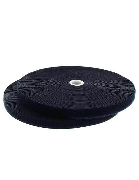 Navy sew-on hook and loop tape, 20 mm wide, 25-meter roll