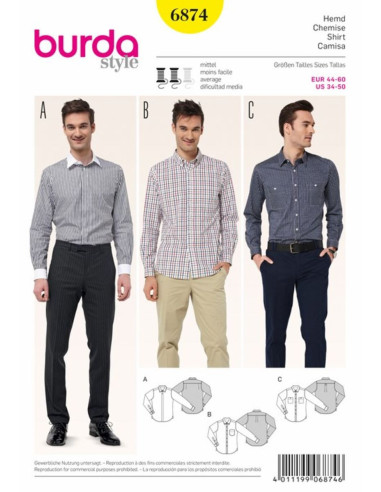 Shirt pattern - Burda 6874