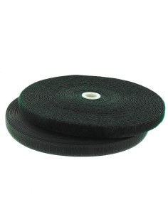 Bottle green sew-on hook and loop tape, 20 mm wide, 25-meter roll