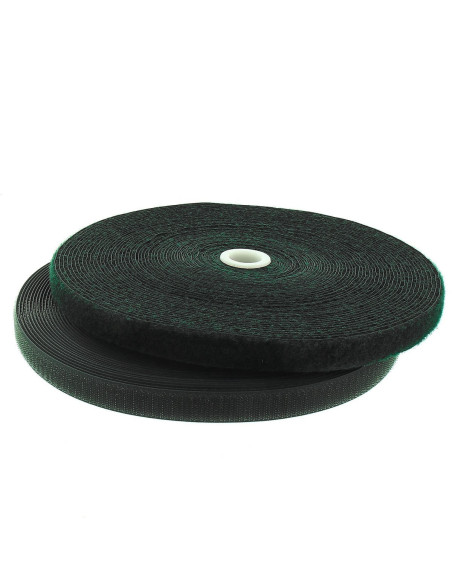 Bottle green sew-on hook and loop tape, 20 mm wide, 25-meter roll