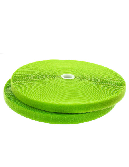 Anise green sew-on hook and loop tape, 20 mm wide, 25-meter roll