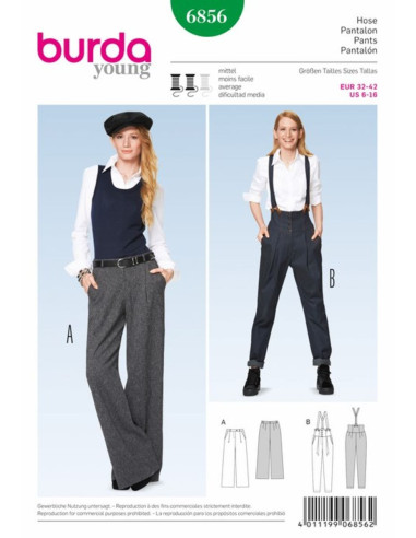 Pants pattern - Burda 6856