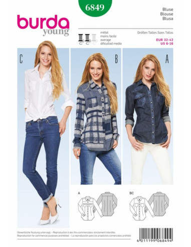 Blouse pattern - Burda 6849