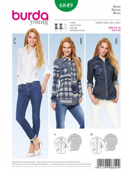 Blouse pattern - Burda 6849