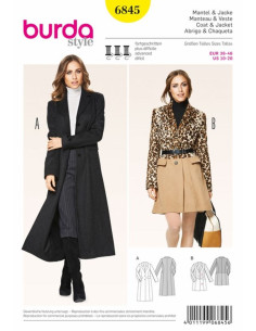 Coat and jacket pattern - Burda 6845