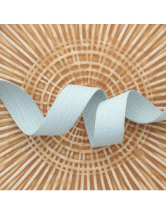 Polyester lurex strap with cotton appearance - Gray and silver