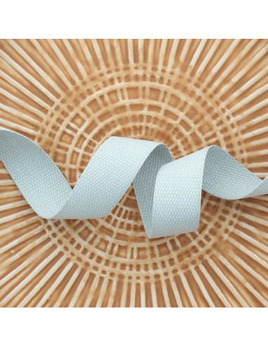 Polyester lurex strap with cotton appearance - Gray and silver
