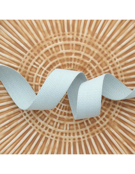 Polyester lurex strap with cotton appearance - Gray and silver