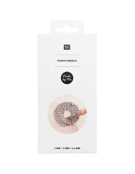 Wooden punch needle - 3 needle sizes