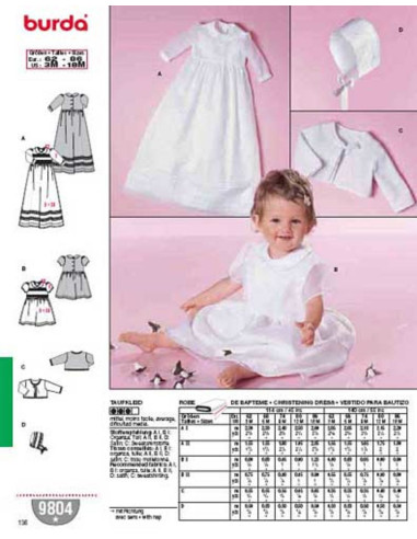 Baptism dress pattern - Burda 9804
