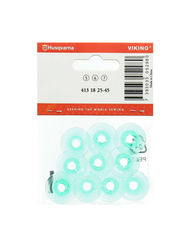 Green Husqvarna bobbins for sewing machines