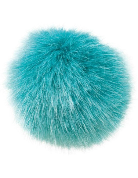 Faux fur pompom 10 cm - Petrol blue