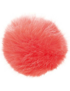 Faux fur pompom 10 cm - Coral
