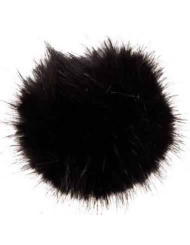Faux fur pompom 10 cm - Black