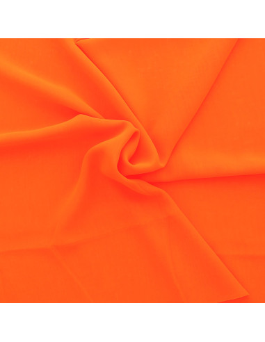 Fluorescent orange chiffon fabric