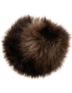 Dark brown faux fur pompom 10 cm
