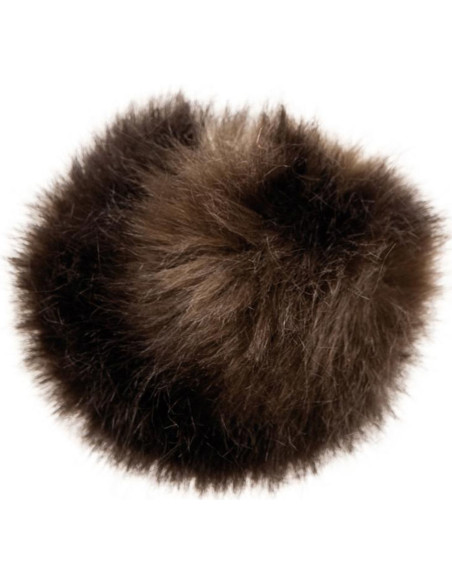 Dark brown faux fur pompom 10 cm