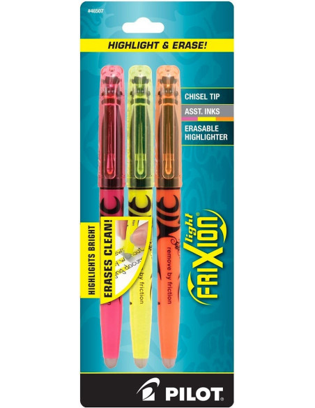 Set of 3 erasable highlighters Pilot FriXion Light - Pink, yellow, and orange