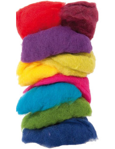 Multicolored felting wool