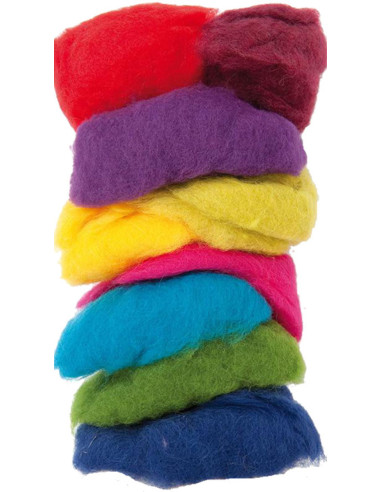 Multicolored felting wool