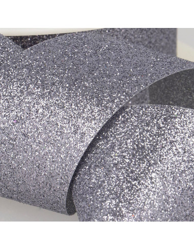 Dark gray glitter ribbon