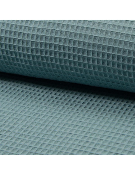 Honeycomb tea towel fabric - Glacier blue