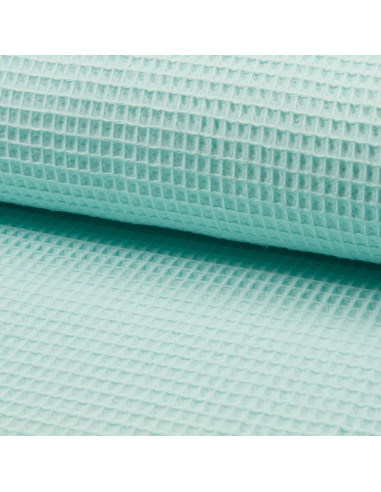 Honeycomb tea towel fabric - Aqua green